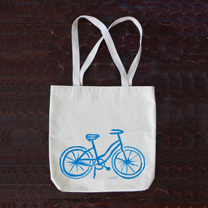 Bright Blue Bicycle Grocery Tote