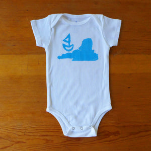 Blue Dream Boat Short Sleeve Onesie